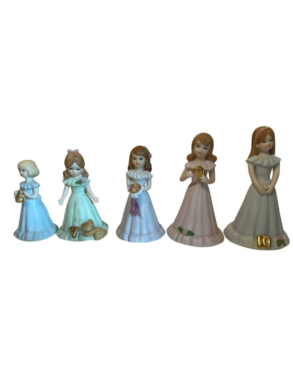 VTG Enesco Growing Up Birthday Girls 6 7 8 9 10 No Boxes Figures Collectibles